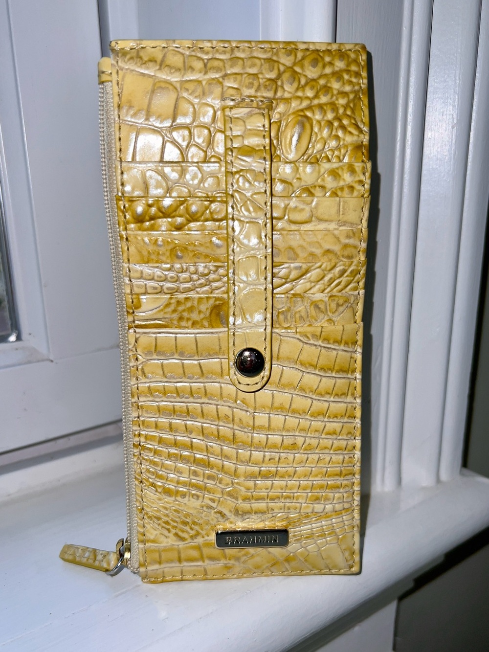 Brahmin Leather Credit Card Holder Wallet, Butter Melbourne